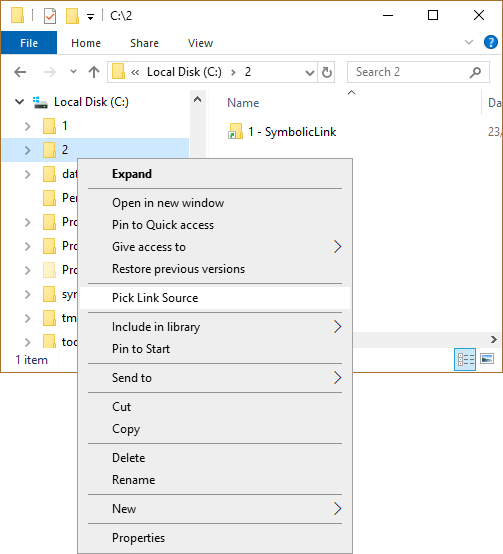 Pick a directory as source for Junction