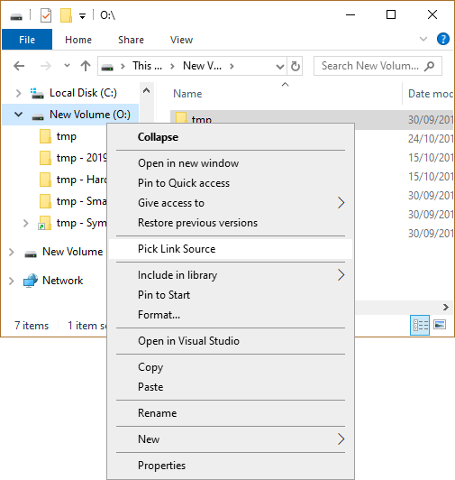 Pick volume as source for a Volume Mountpoint